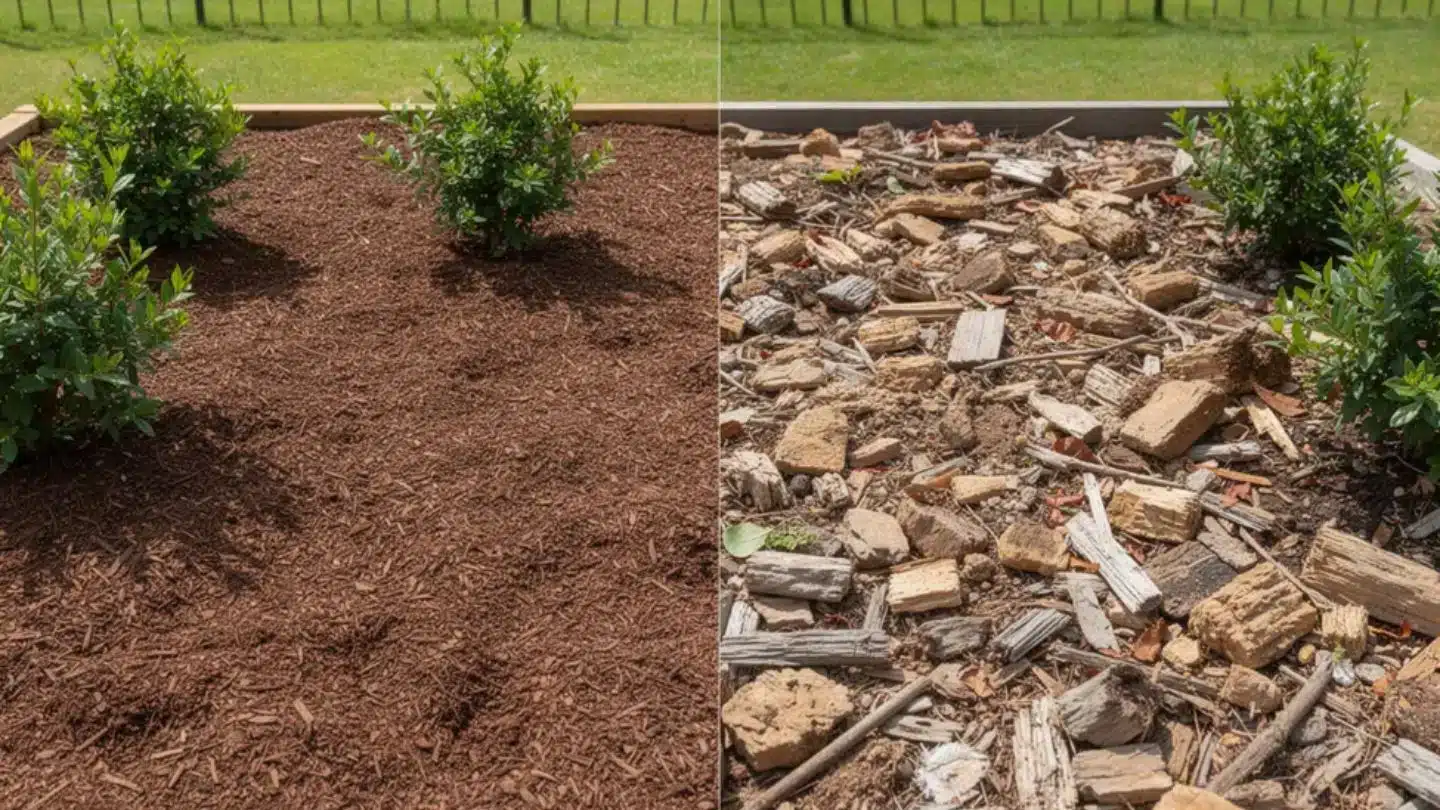 Comparison Of Mulch Bed Versus Wood Debris Ground Cover
