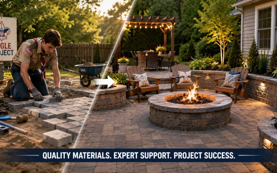 How an Eagle Project Turned Into a Finished Paver Patio With the Right Landscape Supply Support