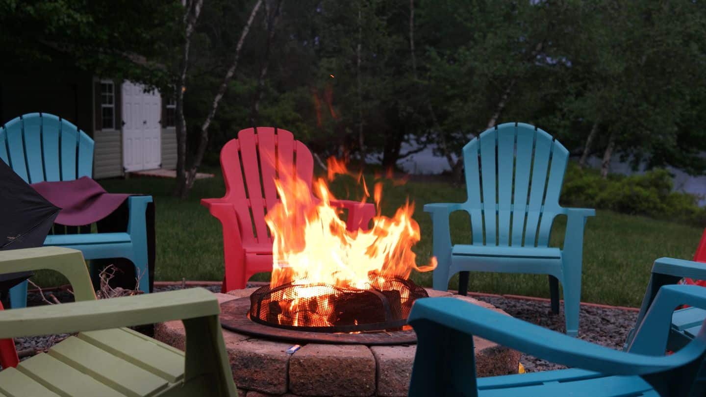 Backyard Fire Pit Designed With Landscape Supply Materials