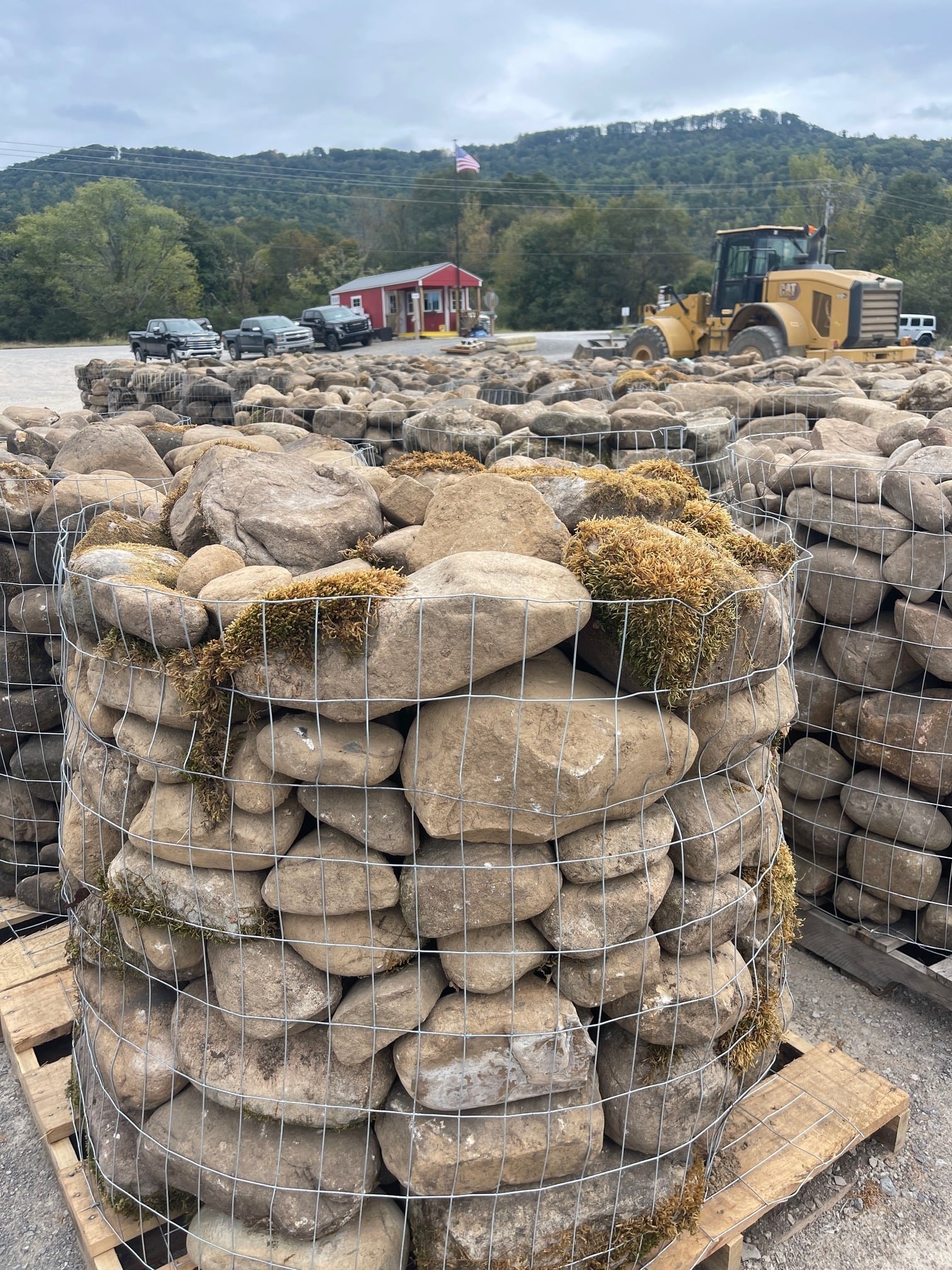Piedra de Río Envejecida - Pallet Mezcla para Estanque