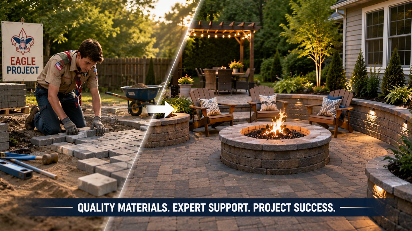 How an Eagle Project Turned Into a Finished Paver Patio With the Right Landscape Supply Support