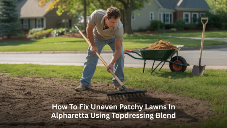 How to Fix Uneven Patchy Lawns in Alpharetta Using Topdressing Blend